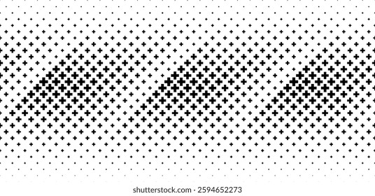 Seamless in one direction.Crosses pattern with disappearing effect