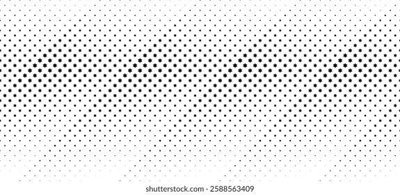 Seamless in one direction.Star pattern with disappearing effect