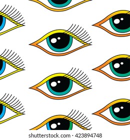 seamless one eye pattern theme vector art illustration