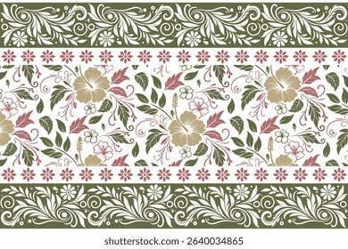 Seamless one line floral pattern. Hand drawn cotton flowers in continuous sketch. Minimalist textile design for fashion and fabric.

