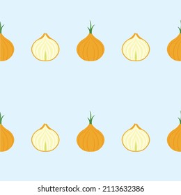 Seamless Onion Pattern Trendy Flat Style Suitable for Wallpaper, Background, Fabric, Gift Wrapping, Texture, Textile