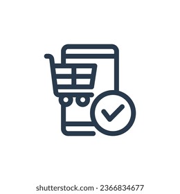 Seamless Online Checkout vector icon illustration