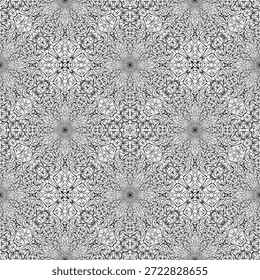 seamless op art creative geometric pattern, ornament, modern abstract black and white background, fashion print, original vector decoration
