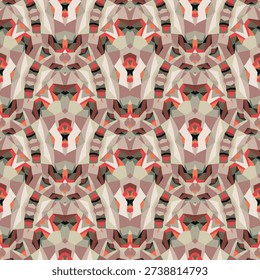 seamless op art creative geometric pattern, ornament, abstract colorful background, fashion print, original vector decoration