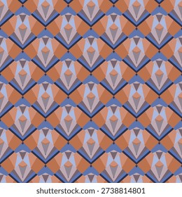 seamless op art creative geometric pattern, ornament, abstract colorful background, fashion print, original vector decoration
