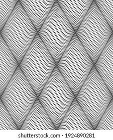 Seamless op art diamonds pattern with 3D illusion effect. Vector illustration.