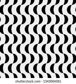 seamless op art monochrome vector wave pattern.