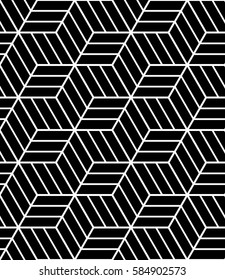 Seamless op art pattern. 3D illusion. Geometric texture. Vector illustration.