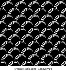 Seamless op art pattern. "Fish scale" texture. Vector art.