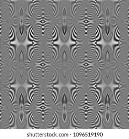 Seamless op art pattern. Lines texture. Vector art.