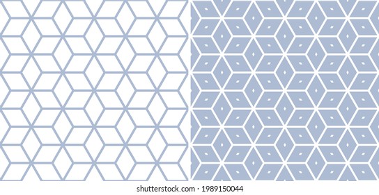 Seamless op art patterns with 3D illusion effect. Vector illustration.