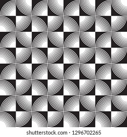 Seamless op art radiating circle pattern