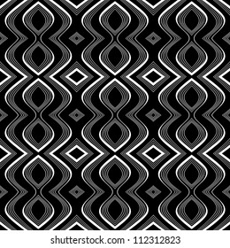 Seamless op art texture. Undulation illusion. Vector art.