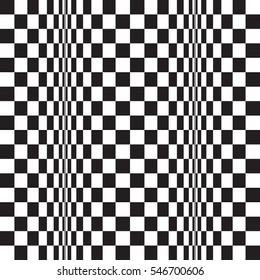 Seamless op art wave motion distortion pattern background. Vector Illustration.