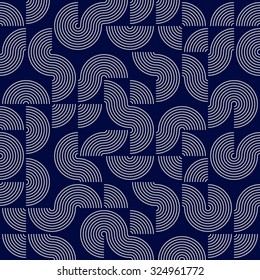 Seamless Op-art retro geometric generative vector pattern