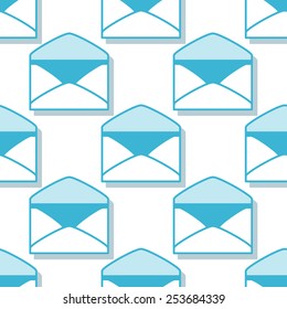 Seamless open envelope icons background