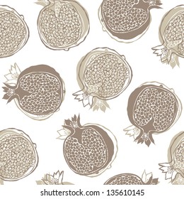 Seamless opened pomegranate pattern