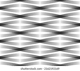 Vector de patrón de rayas de efecto de onda óptica sin soldadura, semitono geométrico Patrón abstracto para impresión textil y de tela, textura jersey deportiva, papel envolvente, fondo y embalaje