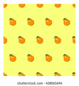 Seamless Orange 8 bit Pattern. / Seamless Pattern. / Fruit Pattern.