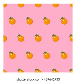 Seamless Orange 8 bit Pattern. / Seamless Pattern. / Fruit Pattern.
