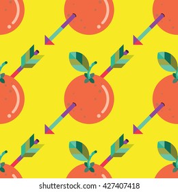 Seamless Orange and Arrow Pattern, Fruit Vector
