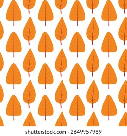 Seamless orange autumn leaves pattern for cozy fall decor