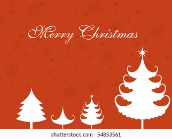 seamless orange background with xmas tree, illustration