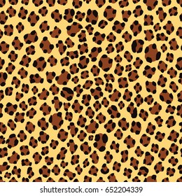 Seamless orange black and brown leopard animal pattern design vector