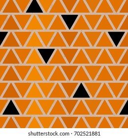 Seamless Orange Black Triangle Brown Paper Pattern