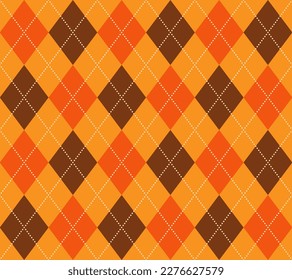 seamless orange and brown argyle pattern