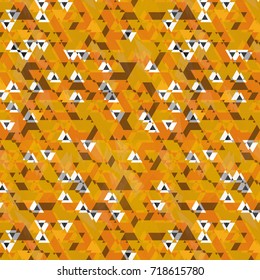 Seamless Orange Brown Black Triangles Pattern