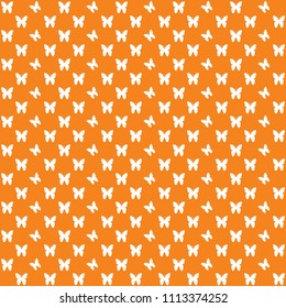 Seamless orange butterfly pattern, butterflies vector background