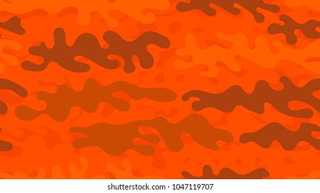 Seamless orange camouflage pattern. Repeating military clothing texture.