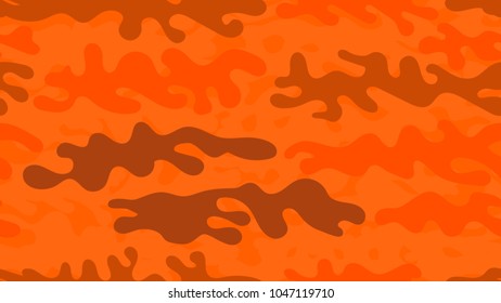 Seamless orange camouflage pattern. Repeating military clothing texture.