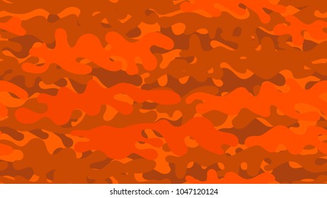 Seamless orange camouflage pattern. Repeating military clothing texture.