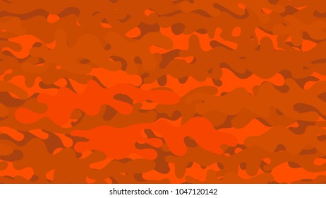 Seamless orange camouflage pattern. Repeating military clothing texture.