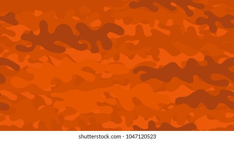 Seamless orange camouflage pattern. Repeating military clothing texture.