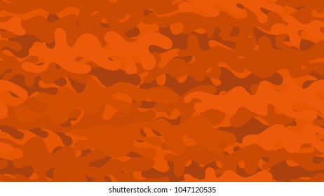 Seamless orange camouflage pattern. Repeating military clothing texture.