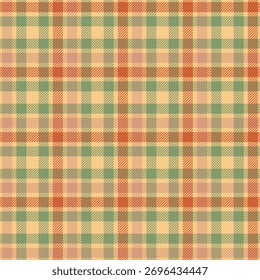 Seamless orange color check pattern.Repeating patern plaid. Checkered design for prints.Repeated tartan fabric.Vector scottish fabriс. Ekose texture. Madras flannel.Checker line.Stripe gingham