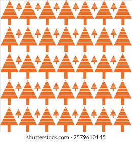 Seamless orange color mandala vector Christmas pattern, decorative lines, square shape with background.
