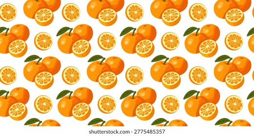 seamless orange fruit pattern for fresh summer design concept