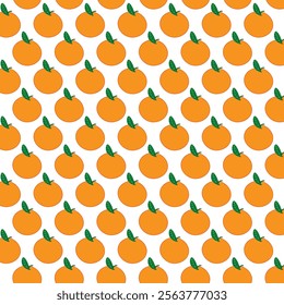 seamless orange fruits pattern on white background 