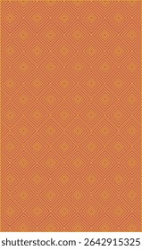 Seamless orange geometric diamond pattern vector background with subtle texture and symmetrical line art, perfect for textile design, wallpapers, packaging, and digital graphic projects