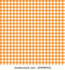 Seamless Orange Gingham Fabric Textile Pattern