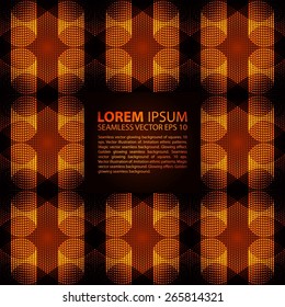 seamless orange glowing ethnic pattern. 10 eps