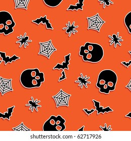 seamless orange halloween pattern with clipping mask