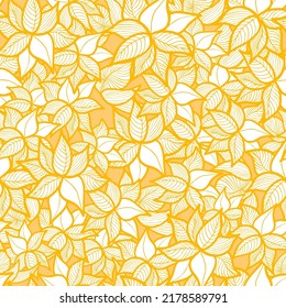 Seamless orange leaves pattern background