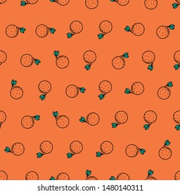 Seamless Orange Pattern on Orange Background - Vector Illustration for your digital or print, T-shirt design
