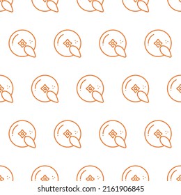 Seamless orange pattern. Simple outline orange pattern.