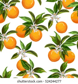 Seamless orange pattern.Vintage vector illustration..Template for package,wallpaper,cover,textile,print design.